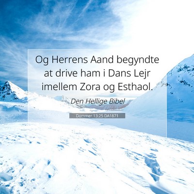 Picture 07 - Dommer 13:25 DA1871 - Og Herrens Aand begyndte at drive ham i Dans Lejr - Bible Verse Picture