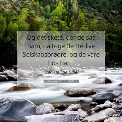 Picture 07 - Dommer 14:11 DA1871 - Og det skete, der de saa ham, da toge de tredive - Bible Verse Picture