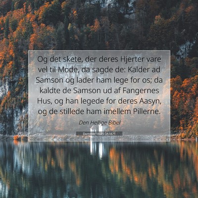 Picture 07 - Dommer 16:25 DA1871 - Og det skete, der deres Hjerter vare vel til - Bible Verse Picture
