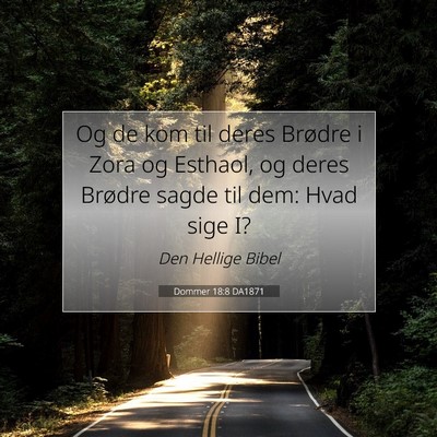 Picture 07 - Dommer 18:8 DA1871 - Og de kom til deres Brødre i Zora og Esthaol, og - Bible Verse Picture