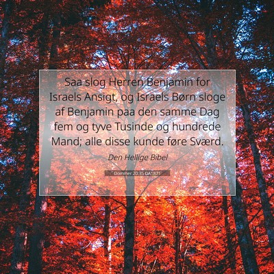 Picture 07 - Dommer 20:35 DA1871 - Saa slog Herren Benjamin for Israels Ansigt, og - Bible Verse Picture