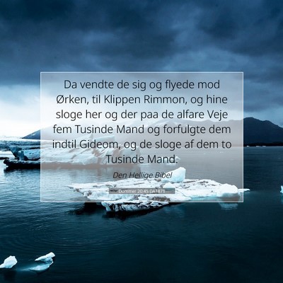 Picture 07 - Dommer 20:45 DA1871 - Da vendte de sig og flyede mod Ørken, til - Bible Verse Picture