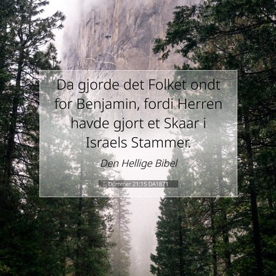 Picture 07 - Dommer 21:15 DA1871 - Da gjorde det Folket ondt for Benjamin, fordi - Bible Verse Picture