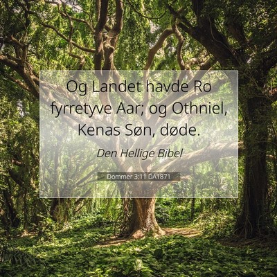 Picture 07 - Dommer 3:11 DA1871 - Og Landet havde Ro fyrretyve Aar; og Othniel, - Bible Verse Picture