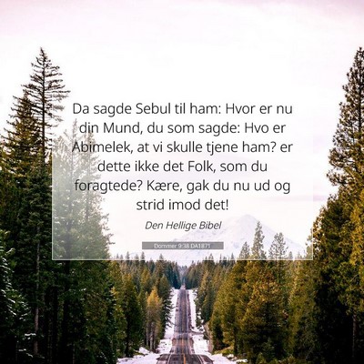 Picture 07 - Dommer 9:38 DA1871 - Da sagde Sebul til ham: Hvor er nu din Mund, du - Bible Verse Picture