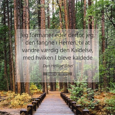Picture 07 - Efeserne 4:1 DA1871 - Jeg formaner eder derfor, jeg, den fangne i - Bible Verse Picture