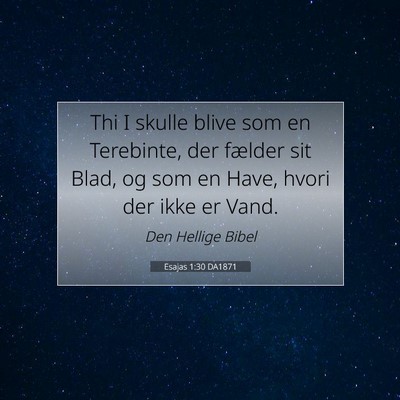 Picture 07 - Esajas 1:30 DA1871 - Thi I skulle blive som en Terebinte, der fælder - Bible Verse Picture