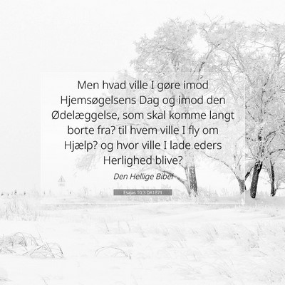 Picture 07 - Esajas 10:3 DA1871 - Men hvad ville I gøre imod Hjemsøgelsens Dag og - Bible Verse Picture
