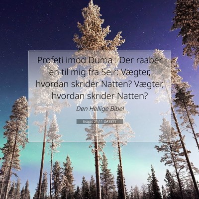 Picture 07 - Esajas 21:11 DA1871 - Profeti imod Duma . Der raaber en til mig fra - Bible Verse Picture