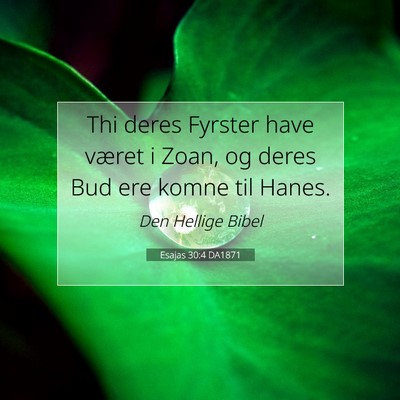 Picture 07 - Esajas 30:4 DA1871 - Thi deres Fyrster have været i Zoan, og deres - Bible Verse Picture