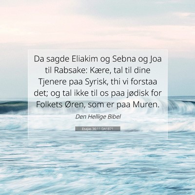 Picture 07 - Esajas 36:11 DA1871 - Da sagde Eliakim og Sebna og Joa til Rabsake: - Bible Verse Picture