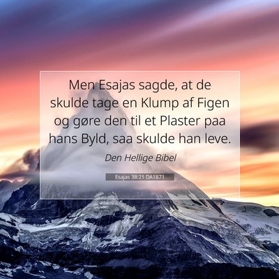 Picture 07 - Esajas 38:21 DA1871 - Men Esajas sagde, at de skulde tage en Klump af - Bible Verse Picture