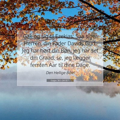 Picture 07 - Esajas 38:5 DA1871 - Gak og sig til Ezekias: Saa siger Herren, din - Bible Verse Picture