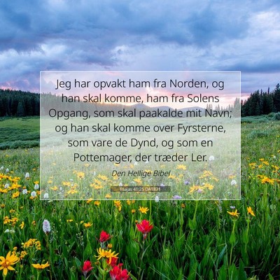 Picture 07 - Esajas 41:25 DA1871 - Jeg har opvakt ham fra Norden, og han skal komme, - Bible Verse Picture