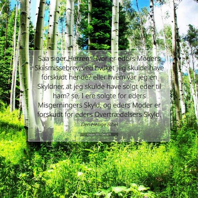 Picture 07 - Esajas 50:1 DA1871 - Saa siger Herren: Hvor er eders Moders - Bible Verse Picture