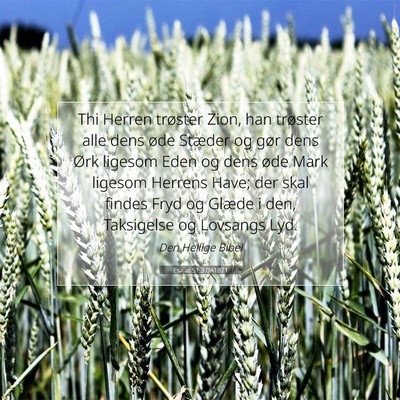 Picture 07 - Esajas 51:3 DA1871 - Thi Herren trøster Zion, han trøster alle dens - Bible Verse Picture