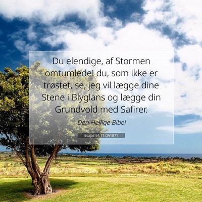 Picture 07 - Esajas 54:11 DA1871 - Du elendige, af Stormen omtumlede! du, som ikke - Bible Verse Picture