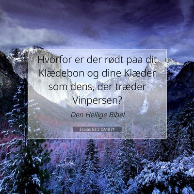 Picture 07 - Esajas 63:2 DA1871 - Hvorfor er der rødt paa dit Klædebon og dine - Bible Verse Picture