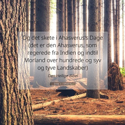 Picture 07 - Ester 1:1 DA1871 - Og det skete i Ahasverus's Dage (det er den - Bible Verse Picture