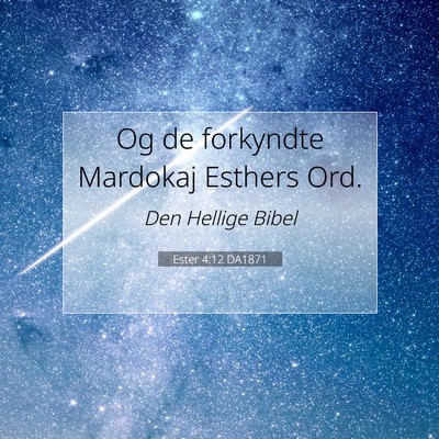 Picture 07 - Ester 4:12 DA1871 - Og de forkyndte Mardokaj Esthers - Bible Verse Picture