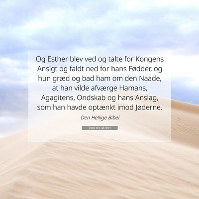 Picture 07 - Ester 8:3 DA1871 - Og Esther blev ved og talte for Kongens Ansigt og - Bible Verse Picture