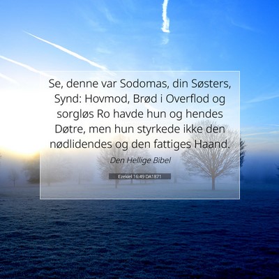 Picture 07 - Ezekiel 16:49 DA1871 - Se, denne var Sodomas, din Søsters, Synd: - Bible Verse Picture