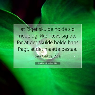 Picture 07 - Ezekiel 17:14 DA1871 - at Riget skulde holde sig nede og ikke hæve sig - Bible Verse Picture