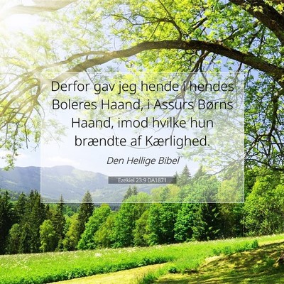 Picture 07 - Ezekiel 23:9 DA1871 - Derfor gav jeg hende i hendes Boleres Haand, i - Bible Verse Picture