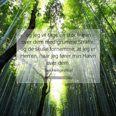 Picture 07 - Ezekiel 25:17 DA1871 - og jeg vil tage en stor Hævn over dem med grumme - Bible Verse Picture