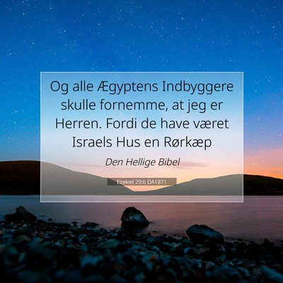 Picture 07 - Ezekiel 29:6 DA1871 - Og alle Ægyptens Indbyggere skulle fornemme, at - Bible Verse Picture
