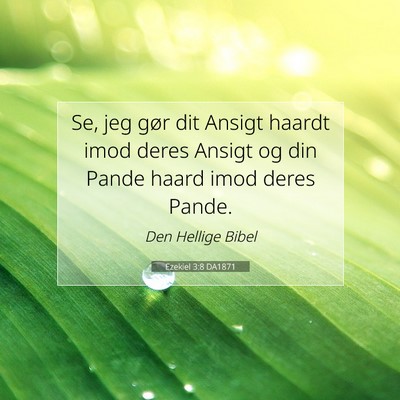 Picture 07 - Ezekiel 3:8 DA1871 - Se, jeg gør dit Ansigt haardt imod deres Ansigt - Bible Verse Picture