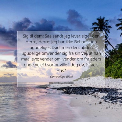 Picture 07 - Ezekiel 33:11 DA1871 - Sig til dem: Saa sandt jeg lever, siger den - Bible Verse Picture