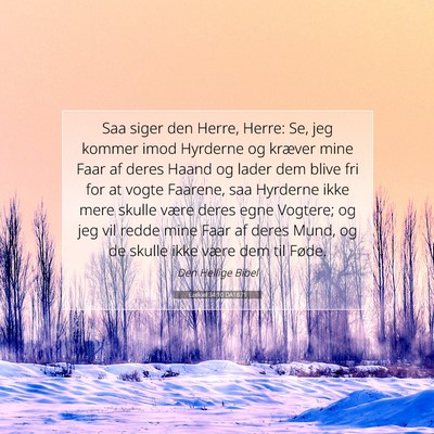 Picture 07 - Ezekiel 34:10 DA1871 - Saa siger den Herre, Herre: Se, jeg kommer imod - Bible Verse Picture