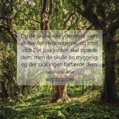Picture 07 - Ezekiel 34:28 DA1871 - Og de skulle ikke ydermere være et Rov for - Bible Verse Picture