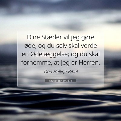 Picture 07 - Ezekiel 35:4 DA1871 - Dine Stæder vil jeg gøre øde, og du selv skal - Bible Verse Picture