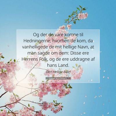 Picture 07 - Ezekiel 36:20 DA1871 - Og der de vare komne til Hedningerne, hvorhen de - Bible Verse Picture