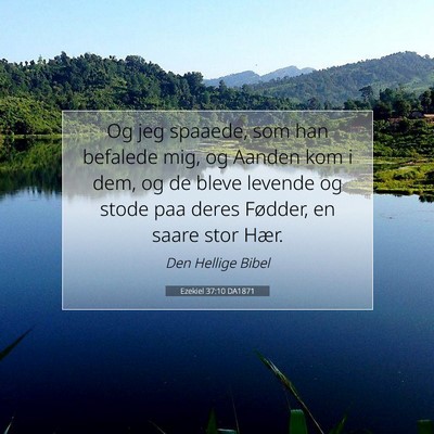 Picture 07 - Ezekiel 37:10 DA1871 - Og jeg spaaede, som han befalede mig, og Aanden - Bible Verse Picture