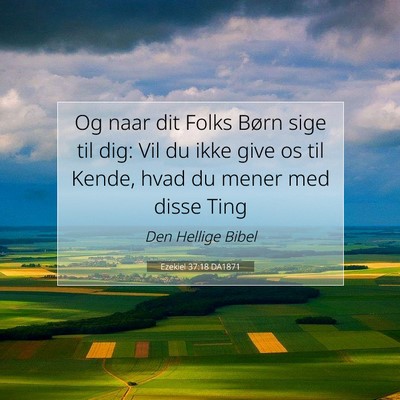 Picture 07 - Ezekiel 37:18 DA1871 - Og naar dit Folks Børn sige til dig: Vil du ikke - Bible Verse Picture
