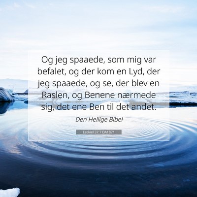 Picture 07 - Ezekiel 37:7 DA1871 - Og jeg spaaede, som mig var befalet, og der kom - Bible Verse Picture