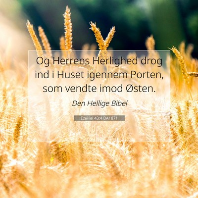 Picture 07 - Ezekiel 43:4 DA1871 - Og Herrens Herlighed drog ind i Huset igennem - Bible Verse Picture