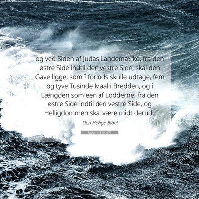Picture 07 - Ezekiel 48:8 DA1871 - og ved Siden af Judas Landemærke, fra den østre - Bible Verse Picture