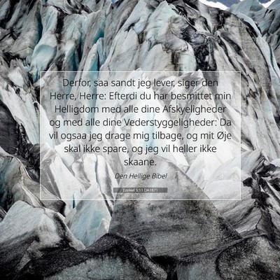 Picture 07 - Ezekiel 5:11 DA1871 - Derfor, saa sandt jeg lever, siger den Herre, - Bible Verse Picture