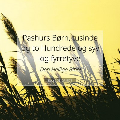 Picture 07 - Ezra 2:38 DA1871 - Pashurs Børn, tusinde og to Hundrede og syv og - Bible Verse Picture