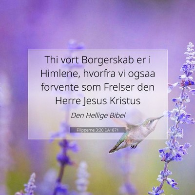Picture 07 - Filipperne 3:20 DA1871 - Thi vort Borgerskab er i Himlene, hvorfra vi - Bible Verse Picture
