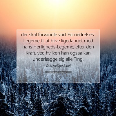 Picture 07 - Filipperne 3:21 DA1871 - der skal forvandle vort Fornedrelses-Legeme til - Bible Verse Picture