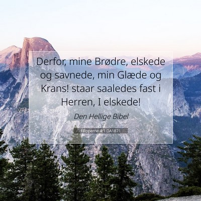 Picture 07 - Filipperne 4:1 DA1871 - Derfor, mine Brødre, elskede og savnede, min - Bible Verse Picture