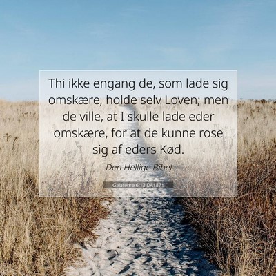 Picture 07 - Galaterne 6:13 DA1871 - Thi ikke engang de, som lade sig omskære, holde - Bible Verse Picture