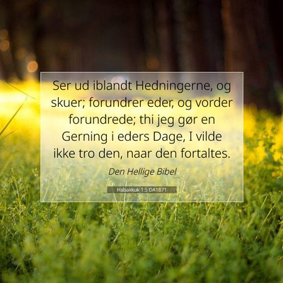 Picture 07 - Habakkuk 1:5 DA1871 - Ser ud iblandt Hedningerne, og skuer; forundrer - Bible Verse Picture
