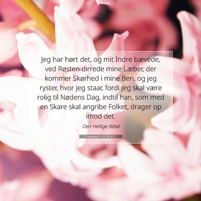 Picture 07 - Habakkuk 3:16 DA1871 - Jeg har hørt det, og mit Indre bævede, ved - Bible Verse Picture