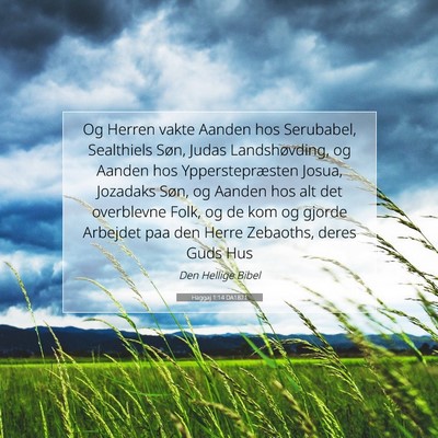 Picture 07 - Haggaj 1:14 DA1871 - Og Herren vakte Aanden hos Serubabel, Sealthiels - Bible Verse Picture
